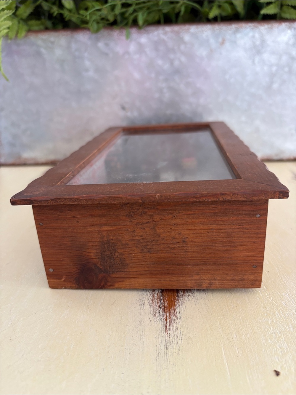 Vintage Wood Shadowbox Diorama Living Room Fireplace Scene 1970s Folk Art - Picture 6 of 7